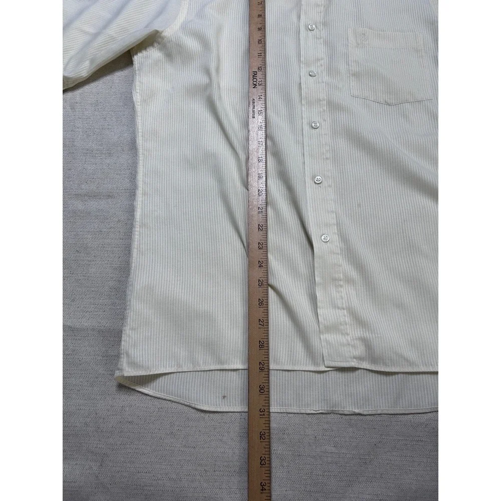 Vintage Christian Dior Plus de Coton Shirt Men L Ivory Short Sleeve Button USA